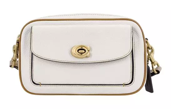 COACH Сумка для фотоаппарата из кожи Willow, сумка на плечо, маленькая женская, белая