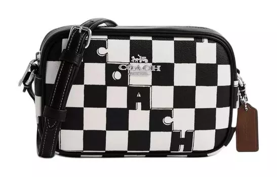 COACH Сумка для фотоаппарата Jamie Canvas с кожей, сумка через плечо, мини-сумка для женщин, черная