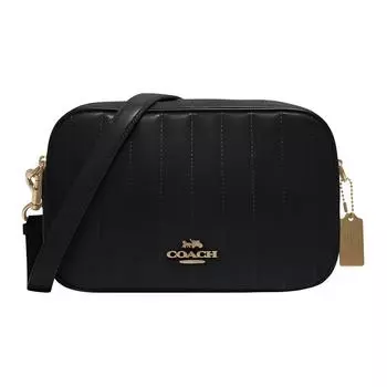 COACH Сумка для фотоаппарата Jes Leather, сумка через плечо, сумка среднего размера, женская, черная