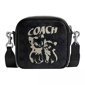 COACH Сумка для камеры LIL NAS Collaboration из телячьей кожи, сумка через плечо, женская, черная, Trumpets