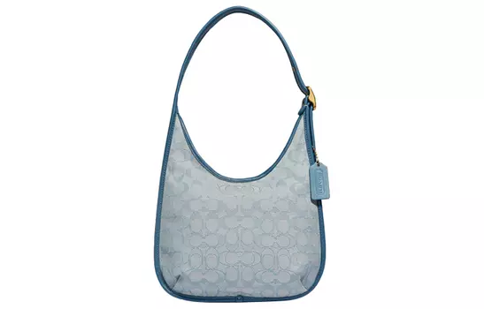 COACH Сумка Ergo Leather Crescent, сумка через плечо, сумка через плечо, женская сумка среднего размера, синяя