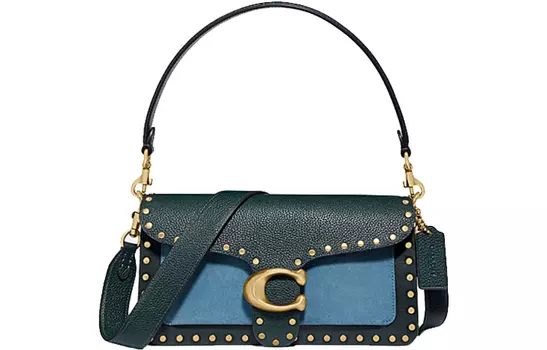 COACH Сумка God Of Wine из коровьей кожи, женская, зеленая, на плечо, полосатая