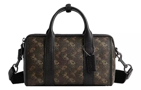 COACH Сумка Gotham из ПВХ с коровьей кожей Boston, ручная сумка на плечо, дорожная сумка среднего размера унисекс, шоколадного цвета
