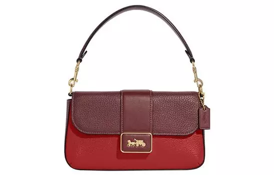 COACH Сумка Grace Leather через плечо, мини-сумка женская, красная