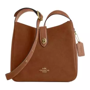 COACH Сумка Hadley Suede через плечо, среднего размера, женская, коричневого цвета