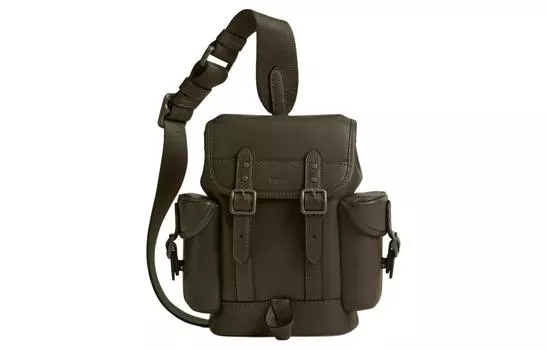 COACH Сумка Hitch Refined из телячьей кожи, через плечо, мини, мужская, армейско-зеленого цвета
