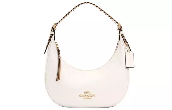 COACH Сумка-хобо Bailey Refined Pebble Leather с гладкой кожей, сумка через плечо, женская сумка-туба, белая