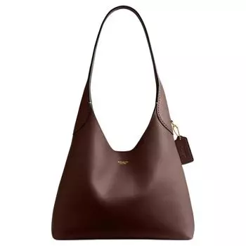 COACH Сумка-хобо Brooklyn Grain Leather, женская, цвет кленовый, коричневый