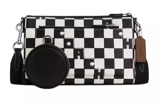 COACH Сумка Holden Coated Canvas через плечо, женская, черного цвета, среднего размера