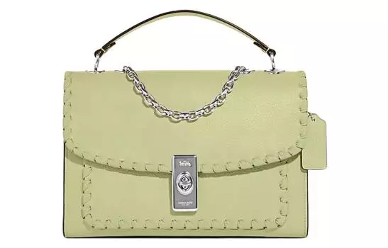 COACH Сумка из коровьей кожи, через плечо, среднего размера, женская, лаймово-зеленого цвета