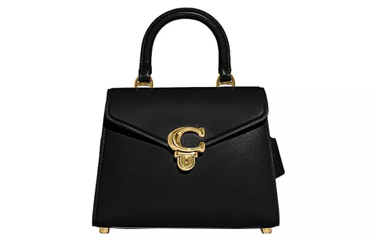 COACH Сумка из коровьей кожи, сумка через плечо, сумка среднего размера, женская, черная