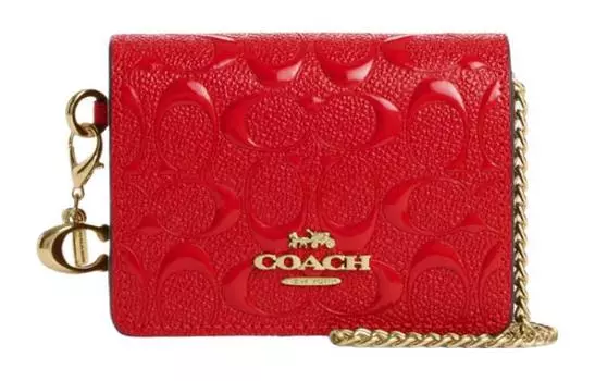COACH Сумка из коровьей кожи, сумка через плечо, мини-сумка, женская, красная