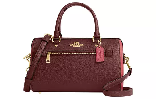 COACH Сумка из кожи Rowan, через плечо, женская, среднего размера, красная