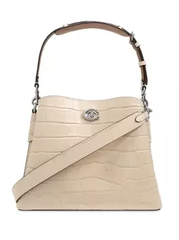 Coach сумка из кожи Willow на плечо, нейтральный цвет