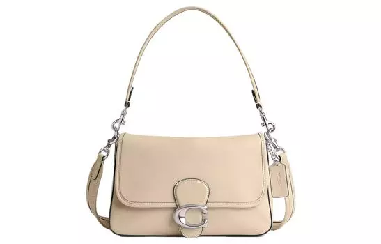 COACH Сумка из мягкой коровьей кожи, среднего размера, женская, цвета слоновой кости