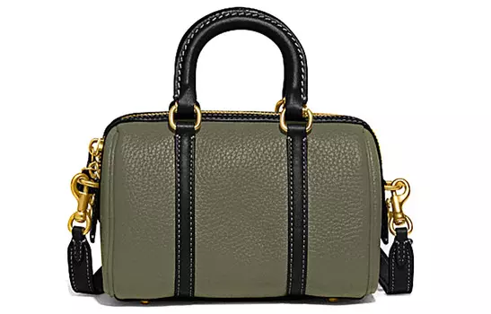 COACH Сумка из рубиновой коровьей кожи, сумка через плечо, сумка через плечо, женская, цвет армейский зеленый и черный