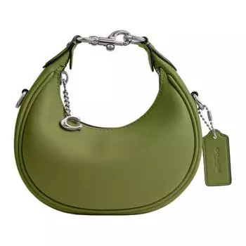 COACH Сумка JONIE из кожи в форме полумесяца, сумка через плечо, мини-сумка женская, серо-зеленая