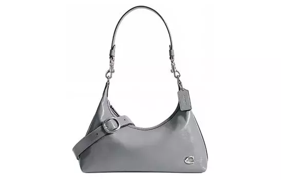 COACH Сумка Juliet из коровьей кожи, большая, женская, серо-синего цвета