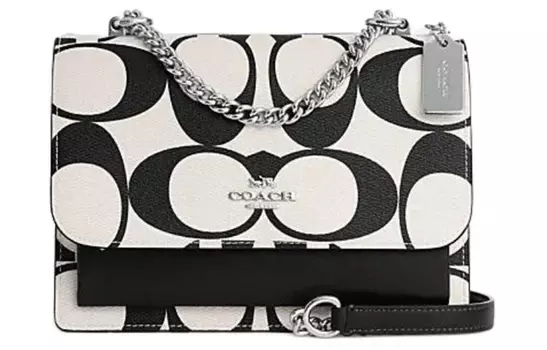 COACH Сумка Klare из ПВХ с коровьей кожей, маленькая женская сумка через плечо с серебряной фурнитурой и разноцветным мелом