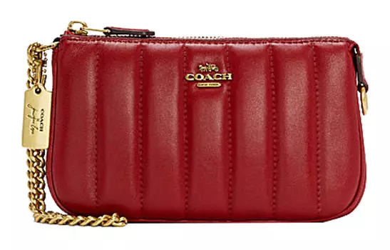 COACH Сумка-клатч через плечо Nolita из кожи, стеганая, Jennifer Collaboration, цвет "Trumpets", женская, красная