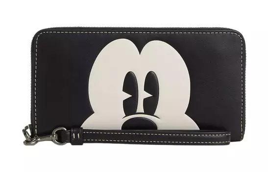 COACH Сумка-клатч из телячьей кожи на запястье от Disney, коллаборация, женская, бронзового, черного и разноцветного цветов