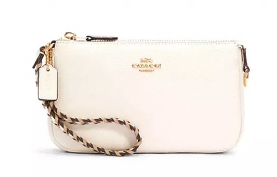 COACH Сумка-клатч Nolita Leather для маджонга, сумка-клатч, портативная сумка через плечо, женская, белого цвета, небольшого размера
