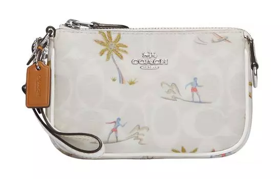 COACH Сумка-клатч Nolita Leather, мини, женская, белая