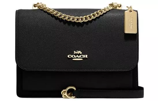 COACH Сумка-конверт Klare Cross Grain Leather, сумка на плечо, сумка через плечо, обычная женская, черная