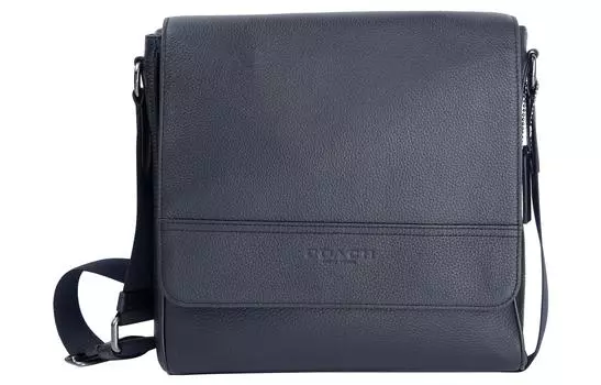 COACH Сумка-кошелек Houston Leather Map Bag, мужская, черная, через плечо