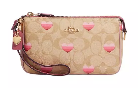 COACH Сумка-кошелек Nolita из искусственной кожи, сумка на плечо, клатч, сумка на запястье, небольшого размера, женская, коричневого и розового цвета