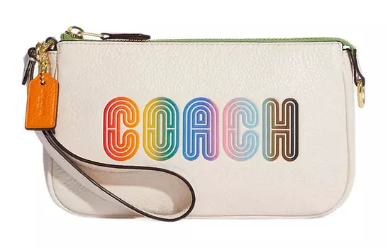 COACH Сумка-кошелек Nolita Leather, сумка через плечо, дамская сумочка, клатч, маленький размер, женская, белая