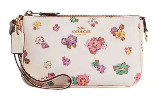 COACH Сумка-кошелек Nolita Refined из зернистой кожи, сумка на плечо, сумка на запястье, клатч, маленький размер, женская, белая