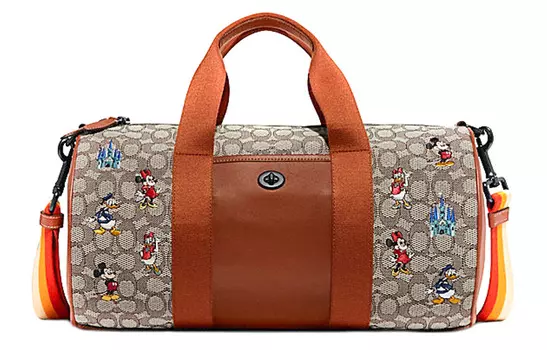 COACH Сумка-кошелек X Disney Trekker с вышивкой, сумка через плечо, большая сумка унисекс, цвета хаки и красно-коричневого цвета