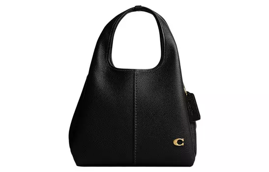 COACH Сумка Lana из шагреневой кожи на одно плечо, среднего размера, женская, черная