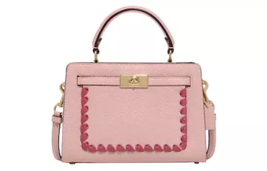 COACH Сумка Lane Refined из гладкой кожи с фактурной фактурой, в стиле пэчворк, на плечо, через плечо, женская, розовая, Trumpets