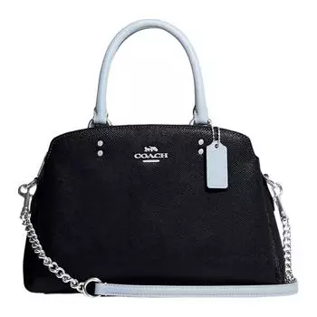 COACH Сумка Lillie Cross Grain Leather, сумка через плечо, мини-сумка женская, черная