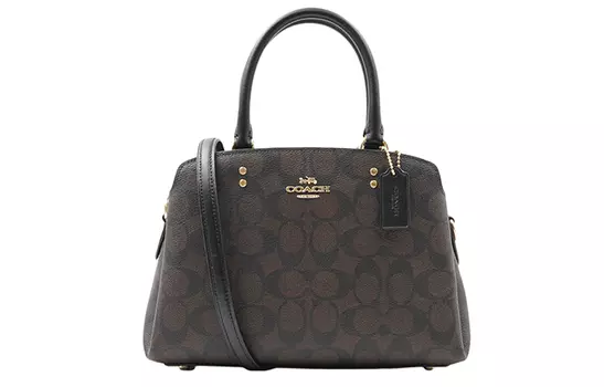 COACH Сумка Lillie из коровьей кожи, сумка на плечо, женская, небольшого размера, темно-коричневого цвета