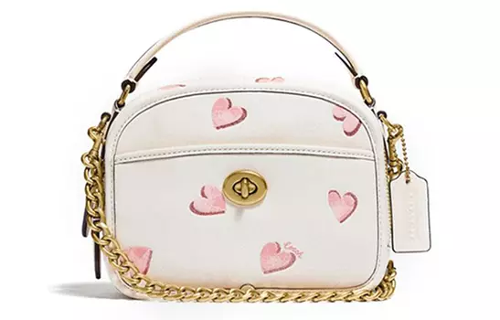 COACH Сумка Lunchbo из коровьей кожи на одно плечо, белые, женская