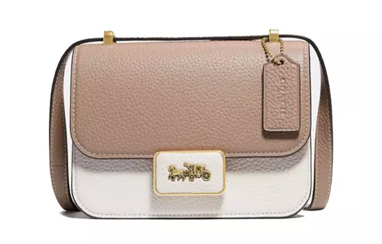 COACH Сумка-мессенджер Alie Leather, маленькая квадратная сумка через плечо, женская, белая