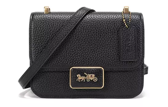 COACH Сумка-мессенджер Alie Leather, маленькая квадратная сумка, сумки через плечо, женские, черные