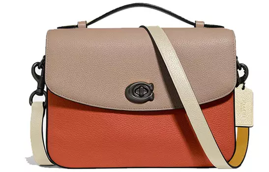 COACH Сумка-мессенджер Cassie из кожи, сумка через плечо, сумка среднего размера для женщин, рыжевато-желтого и оранжево-красного цветов