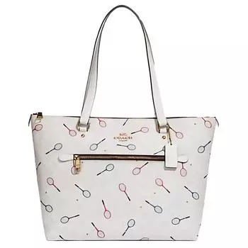 COACH Сумка-мессенджер Gallery Leather Portable Crossbody, женская, белая