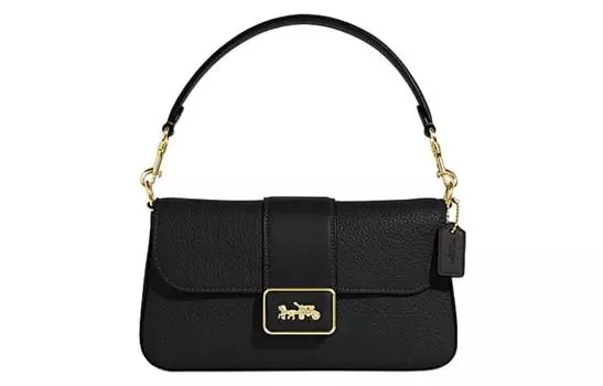 COACH Сумка-мессенджер Grace из коровьей кожи с разрезом, мини-сумка через плечо для женщин, черная