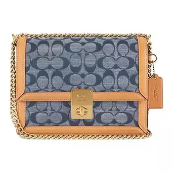COACH Сумка-мессенджер Hutton Fabric, женская, синяя и оранжевая