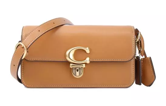 COACH Сумка-мессенджер из коровьей кожи, женская, коричневого цвета