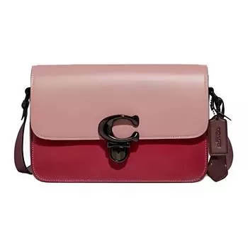 COACH Сумка-мессенджер из кожи Studio, женская, через плечо, розовая, разноцветная