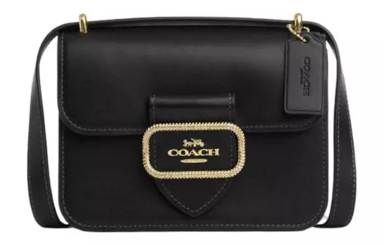 COACH Сумка-мессенджер Morgan Calfskin Small Square Bag, сумка через плечо, черная, женская, Trumpets