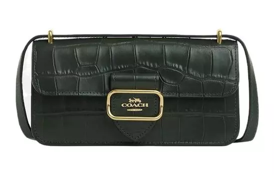 COACH Сумка-мессенджер Morgan Leather Square Bag, сумка через плечо, небольшого размера, женская, цвет Amazon Green