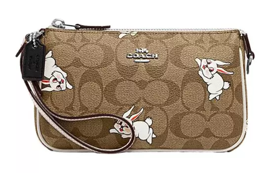 COACH Сумка-мессенджер Nolita из ПВХ, коллекция White Rabbit, женская, серо-коричневого цвета