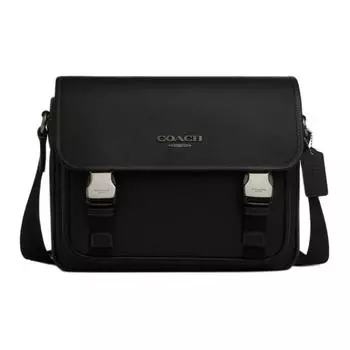 COACH Сумка-мессенджер Racer Messenger из гладкой телячьей кожи, через плечо, мужская, черная